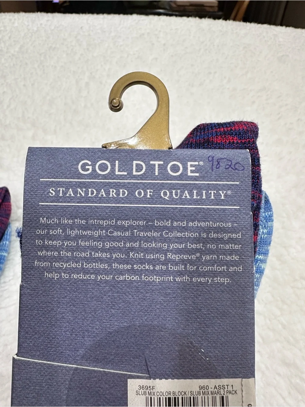 Gold Toe Men's Blue Casual Traveler Socks